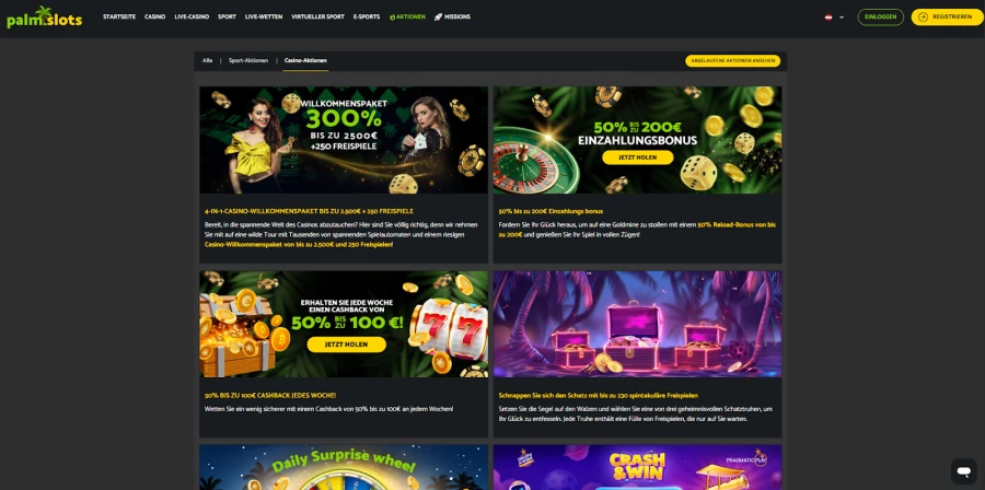 Palmslots Bonus Angebot